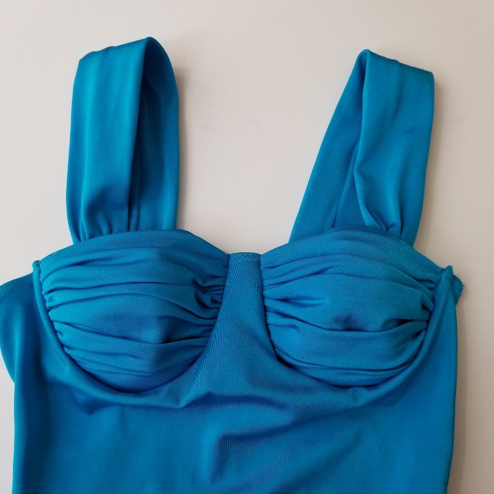 1980s Expression aqua French cut swimsuit - Picture 6 of 8